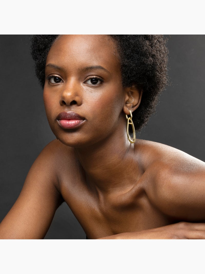 Boucles d'oreilles Luxenter et plaqué or 18k - Salsah Jaune - Kiabi