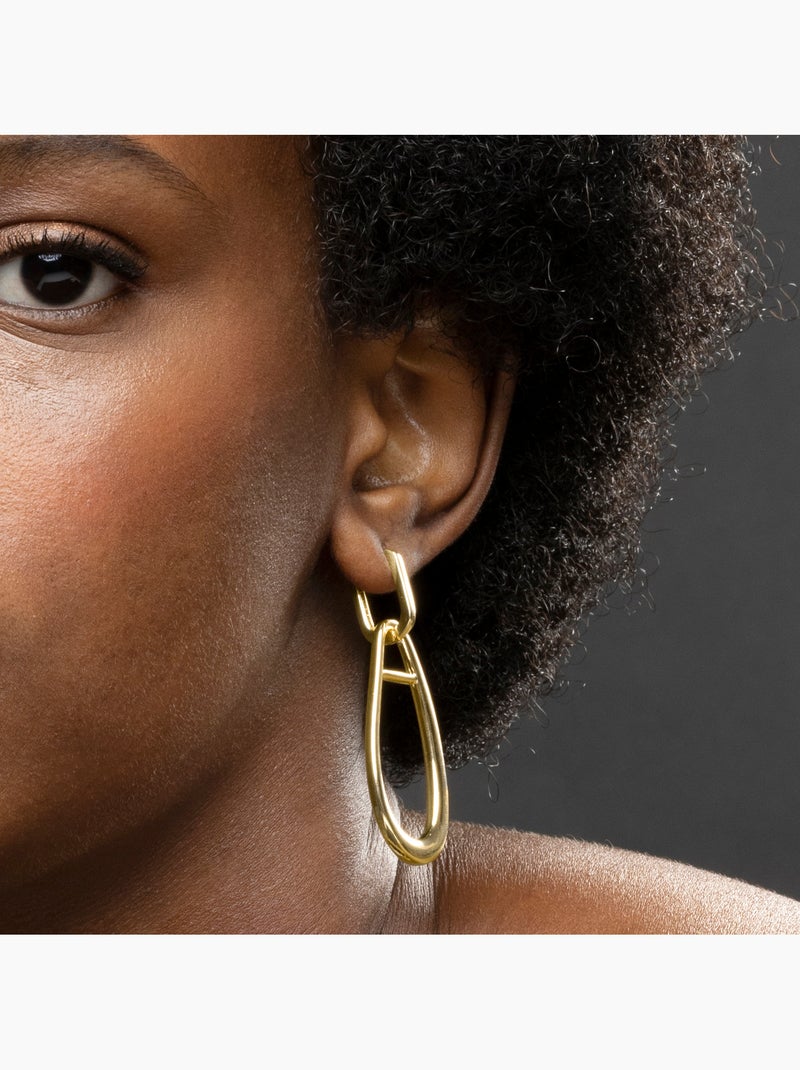 Boucles d'oreilles Luxenter et plaqué or 18k - Salsah Jaune - Kiabi