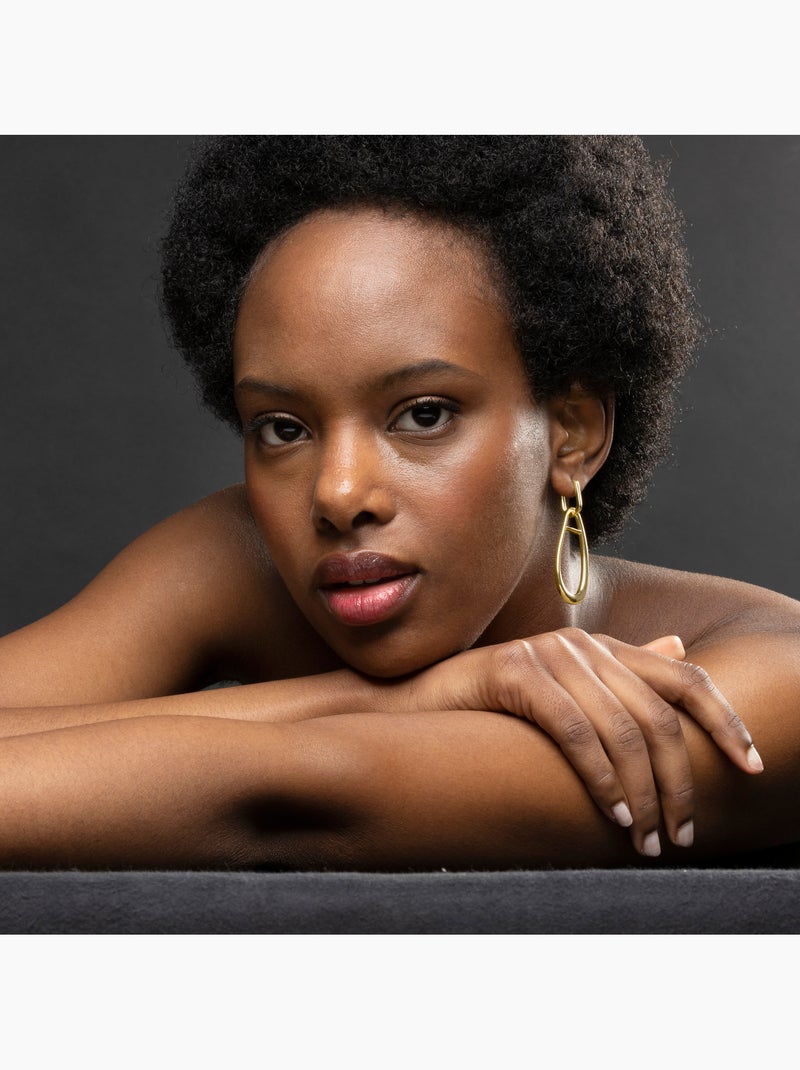 Boucles d'oreilles Luxenter et plaqué or 18k - Salsah Jaune - Kiabi