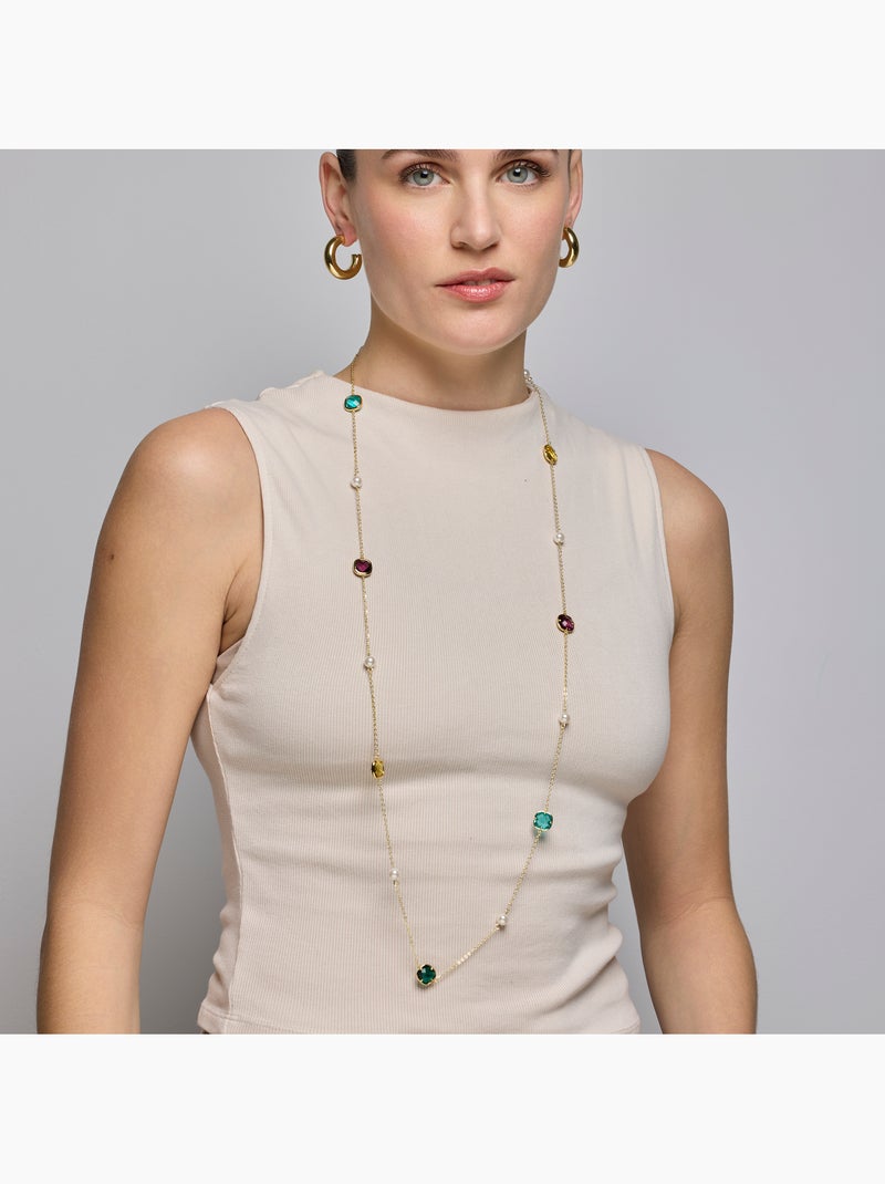 Boucles d'oreilles Luxenter et plaqué or 18k - Thea Jaune - Kiabi