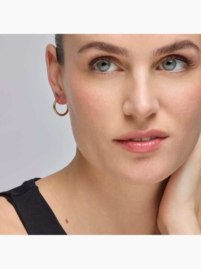 Boucles d'oreilles Luxenter et plaqué or 18k - Thibu Jaune - Kiabi