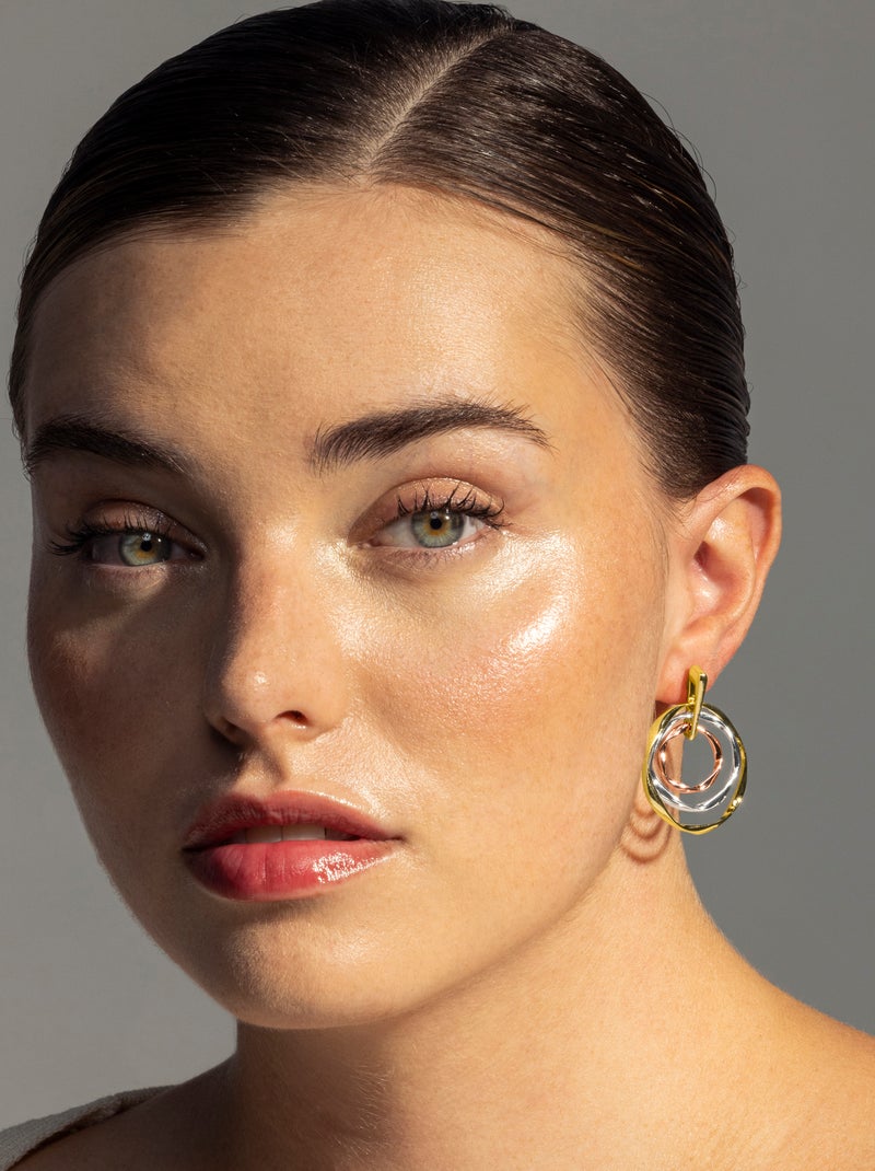 Boucles d'oreilles Luxenter et plaqué or 18k - Ushdao Multicolore - Kiabi