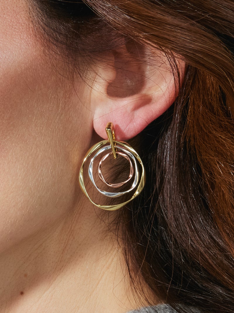 Boucles d'oreilles Luxenter et plaqué or 18k - Ushdao Multicolore - Kiabi