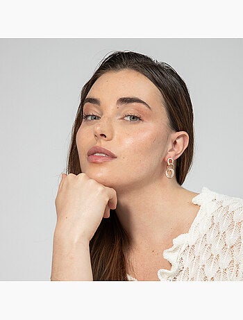 Boucles d'oreilles Luxenter et plaqué or 18k avec zircon - Lik