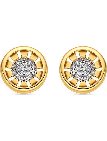 Boucles d'oreilles Luxenter et plaqué or 18k avec zircon brillant - Guhux