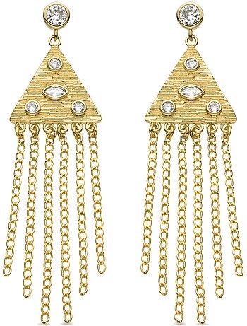 Boucles d'oreilles Luxenter et plaqué or 18k avec zircon brillant - Sufariz