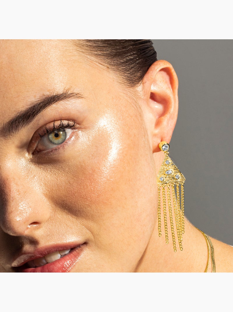 Boucles d'oreilles Luxenter et plaqué or 18k avec zircon brillant - Sufariz Argent - Kiabi