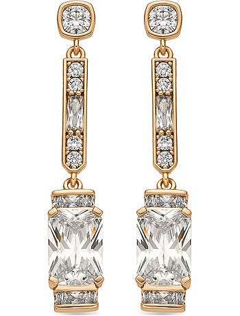 Boucles d'oreilles Luxenter et plaqué or 18k avec zircon cubique brillant - Chiuk