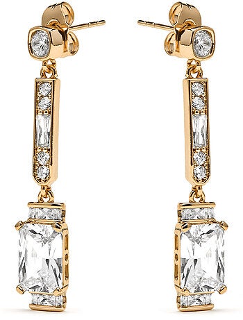 Boucles d'oreilles Luxenter et plaqué or 18k avec zircon cubique brillant - Chiuk