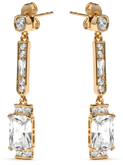 Boucles d'oreilles Luxenter et plaqué or 18k avec zircon cubique brillant - Chiuk - Kiabi