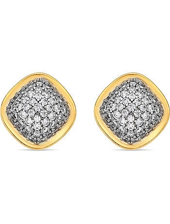 Boucles d'oreilles Luxenter et plaqué or 18k avec zircon étincelant - Risseli