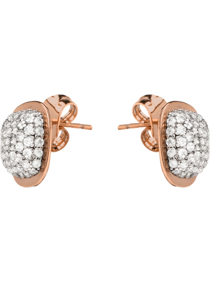 Boucles d'oreilles Luxenter et plaqué or 18k avec zircon étincelant - Risseli Argent - Kiabi