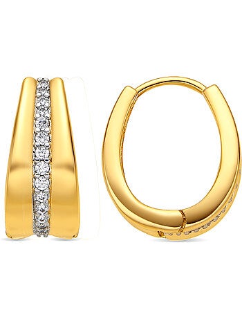 Boucles d'oreilles Luxenter et plaqué or 18k avec zircons brillants - Bardi