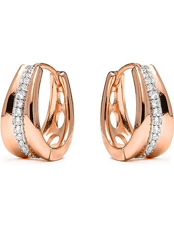 Boucles d'oreilles Luxenter et plaqué or 18k avec zircons brillants - Bardi