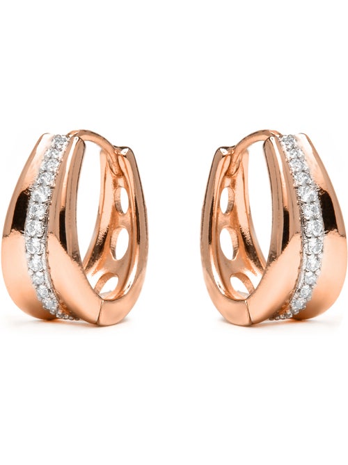 Boucles d'oreilles Luxenter et plaqué or 18k avec zircons brillants - Bardi - Kiabi Boucles d'oreilles Luxenter et plaqué or 18k avec zircons brillants - Bardi - Kiabi