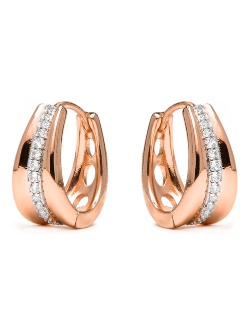 Boucles d'oreilles Luxenter et plaqué or 18k avec zircons brillants - Bardi - Kiabi Boucles d'oreilles Luxenter et plaqué or 18k avec zircons brillants - Bardi - Kiabi