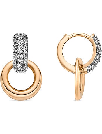 Boucles d'oreilles Luxenter et plaqué or 18k avec zircons brillants - Eithe