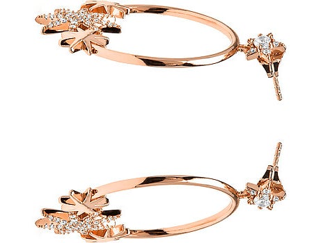 Boucles d'oreilles Luxenter et plaqué or 18k avec zircons brillants - Ilju
