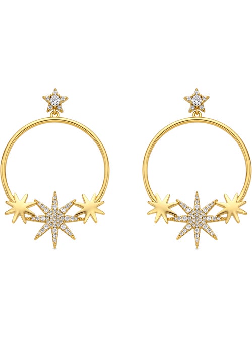 Boucles d'oreilles Luxenter et plaqué or 18k avec zircons brillants - Ilju - Kiabi Boucles d'oreilles Luxenter et plaqué or 18k avec zircons brillants - Ilju - Kiabi