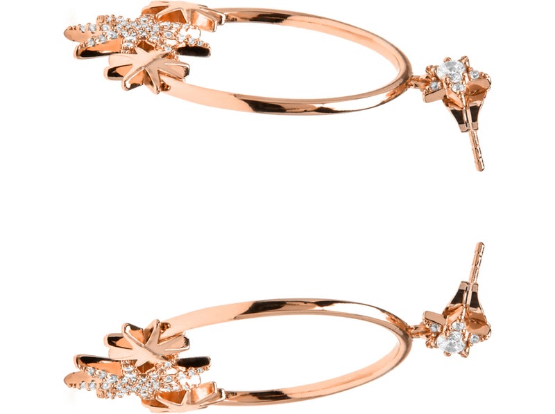 Boucles d'oreilles Luxenter et plaqué or 18k avec zircons brillants - Ilju Argent - Kiabi