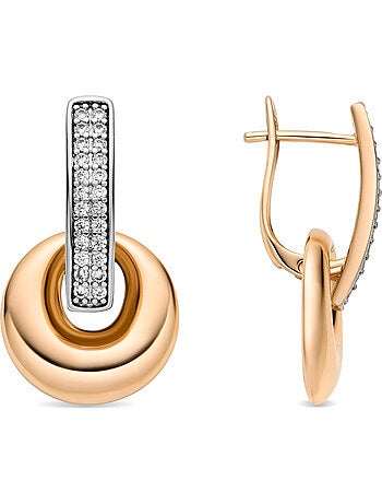Boucles d'oreilles Luxenter et plaqué or 18k avec zircons brillants - Kipol