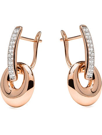 Boucles d'oreilles Luxenter et plaqué or 18k avec zircons brillants - Kipol