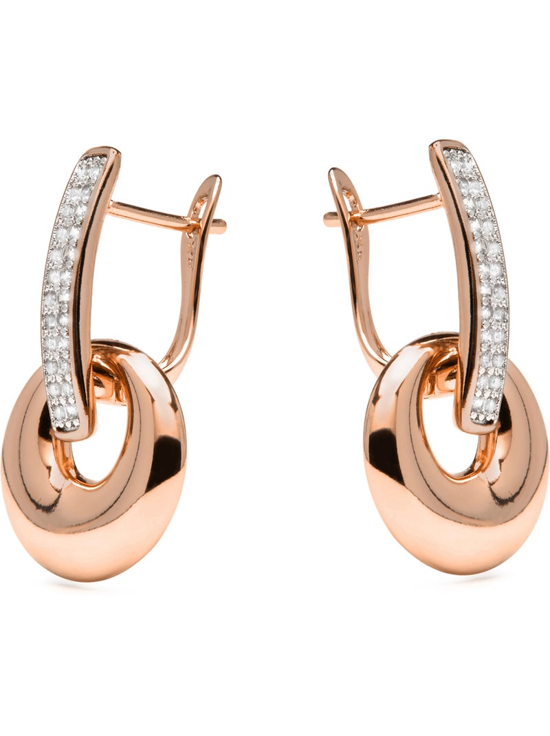 Boucles d'oreilles Luxenter et plaqué or 18k avec zircons brillants - Kipol Argent - Kiabi