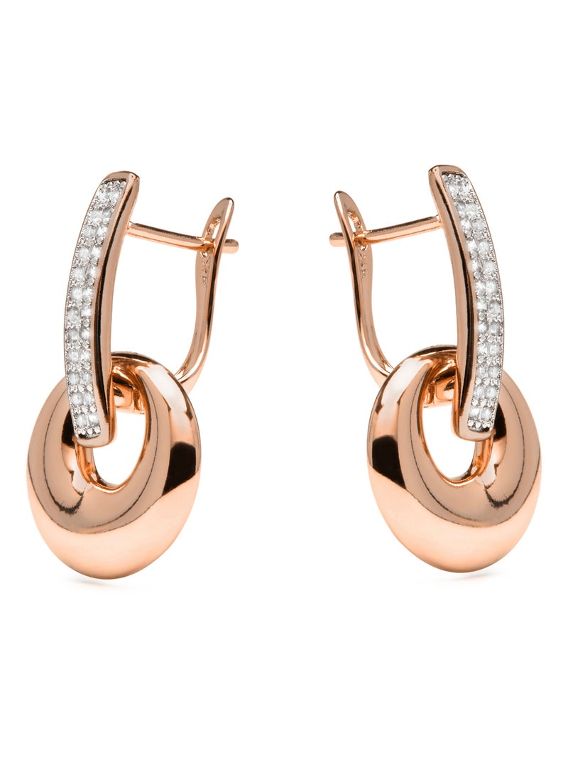 Boucles d'oreilles Luxenter et plaqué or 18k avec zircons brillants - Kipol Blanc - Kiabi