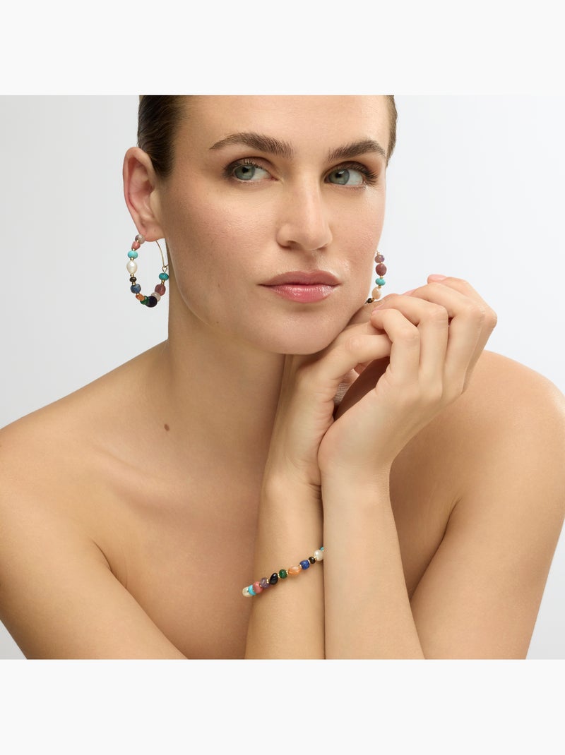 Boucles d'oreilles Luxenter et plaqué or 18k et perle blanche - Umavi Multicolore - Kiabi