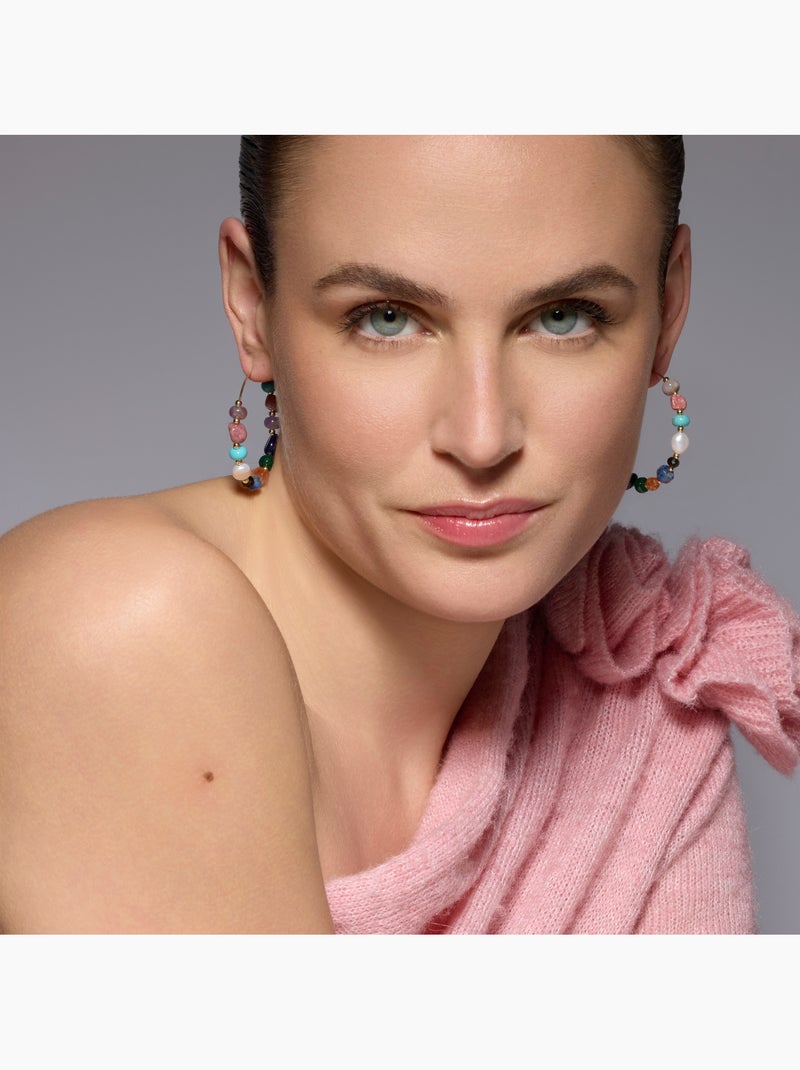 Boucles d'oreilles Luxenter et plaqué or 18k et perle blanche - Umavi Multicolore - Kiabi
