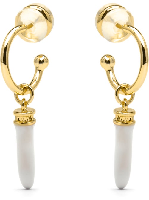 Boucles d'oreilles Luxenter et plaqué or 18k et résine crème - Khira - Kiabi