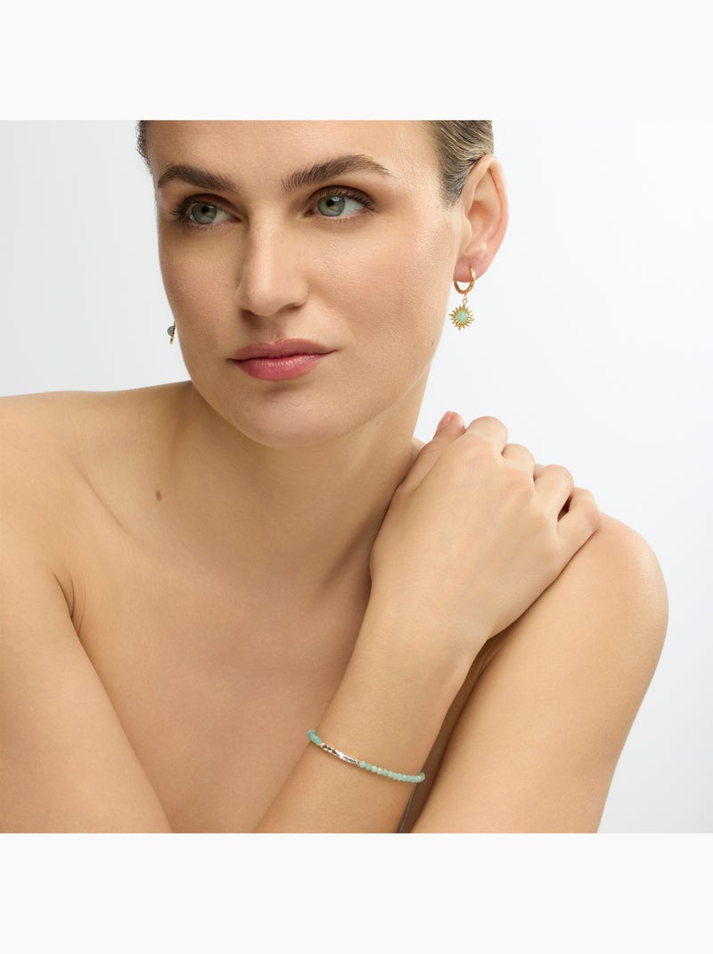 Boucles d'oreilles Luxenter et plaqué or 18k et turquoise - Daoni Bleu - Kiabi