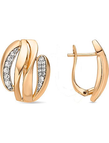 Boucles d'oreilles Luxenter et plaqué or 18k et zircon brillant - Balik
