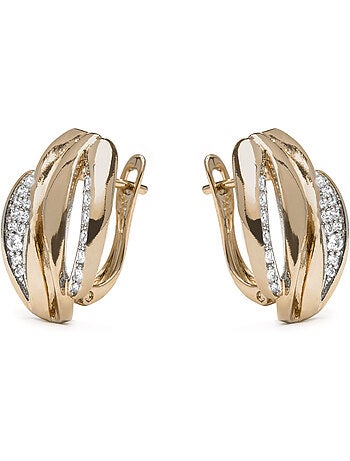 Boucles d'oreilles Luxenter et plaqué or 18k et zircon brillant - Balik