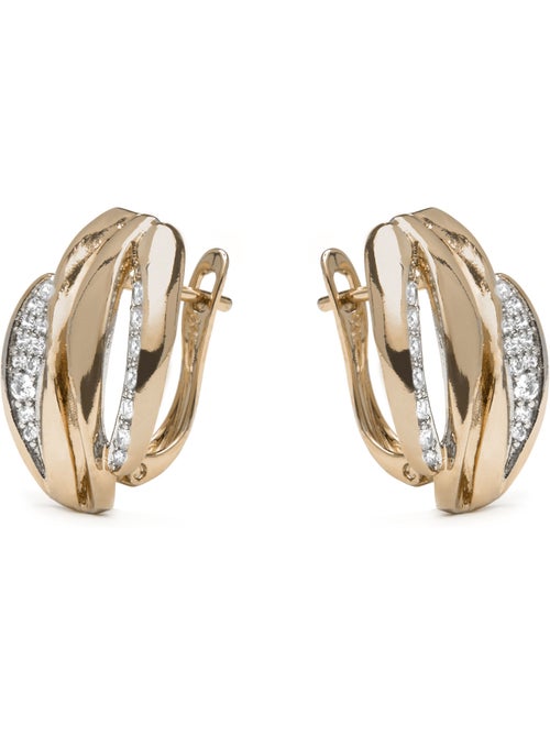 Boucles d'oreilles Luxenter et plaqué or 18k et zircon brillant - Balik - Kiabi Boucles d'oreilles Luxenter et plaqué or 18k et zircon brillant - Balik - Kiabi