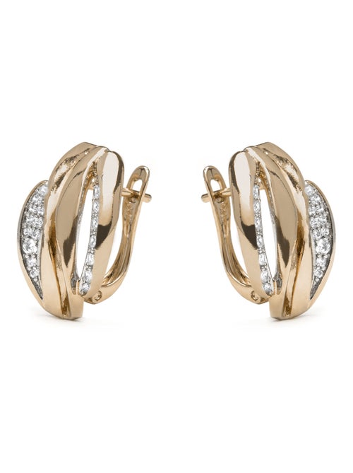 Boucles d'oreilles Luxenter et plaqué or 18k et zircon brillant - Balik - Kiabi Boucles d'oreilles Luxenter et plaqué or 18k et zircon brillant - Balik - Kiabi