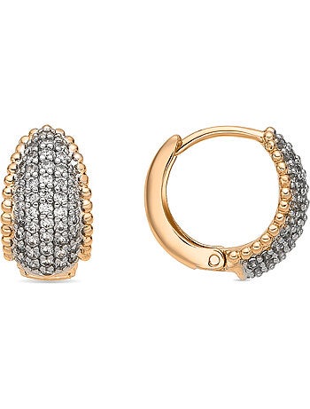 Boucles d'oreilles Luxenter et plaqué or 18k et zircon brillant - Cinea