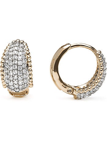 Boucles d'oreilles Luxenter et plaqué or 18k et zircon brillant - Cinea