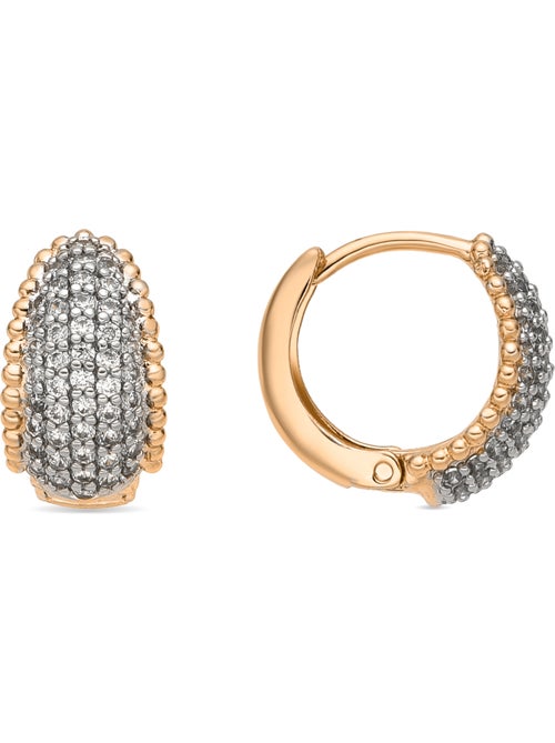 Boucles d'oreilles Luxenter et plaqué or 18k et zircon brillant - Cinea - Kiabi