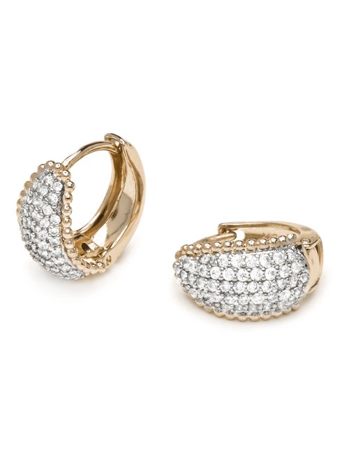 Boucles d'oreilles Luxenter et plaqué or 18k et zircon brillant - Cinea - Kiabi