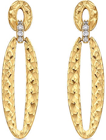 Boucles d'oreilles Luxenter et plaqué or 18k et zircon brillant - Ethua