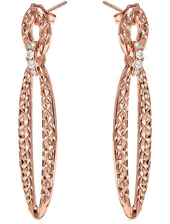 Boucles d'oreilles Luxenter et plaqué or 18k et zircon brillant - Ethua
