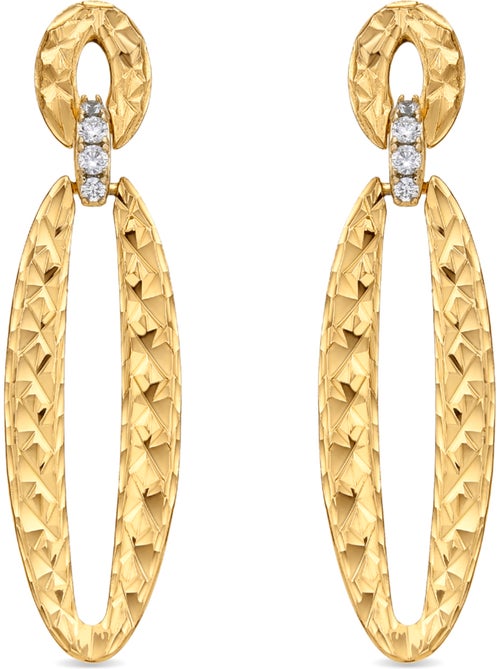 Boucles d'oreilles Luxenter et plaqué or 18k et zircon brillant - Ethua - Kiabi
