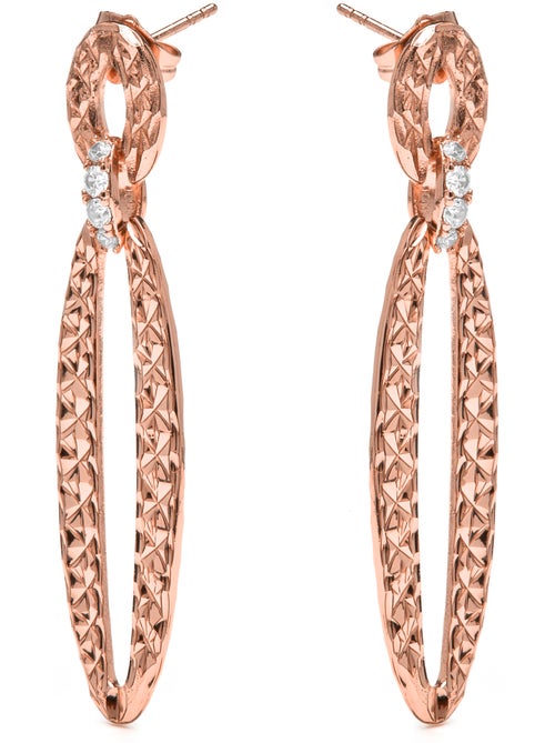 Boucles d'oreilles Luxenter et plaqué or 18k et zircon brillant - Ethua - Kiabi