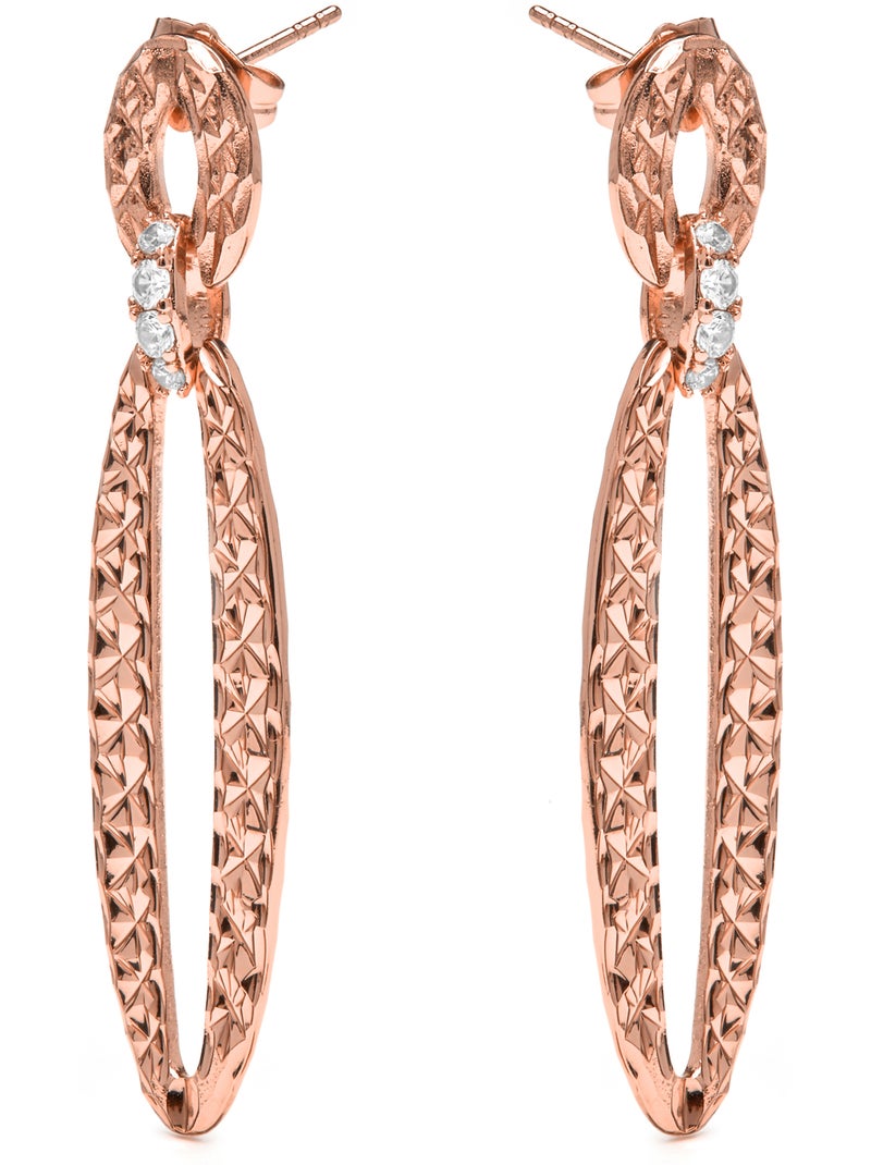 Boucles d'oreilles Luxenter et plaqué or 18k et zircon brillant - Ethua Argent - Kiabi