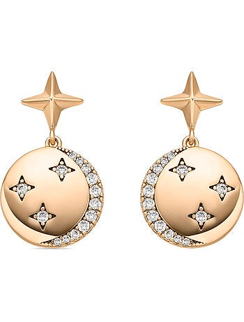 Boucles d'oreilles Luxenter et plaqué or 18k et zircon brillant - Larad