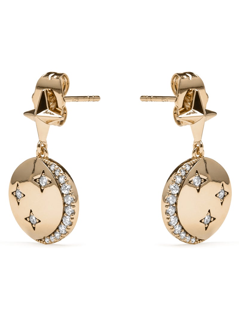 Boucles d'oreilles Luxenter et plaqué or 18k et zircon brillant - Larad Argent - Kiabi