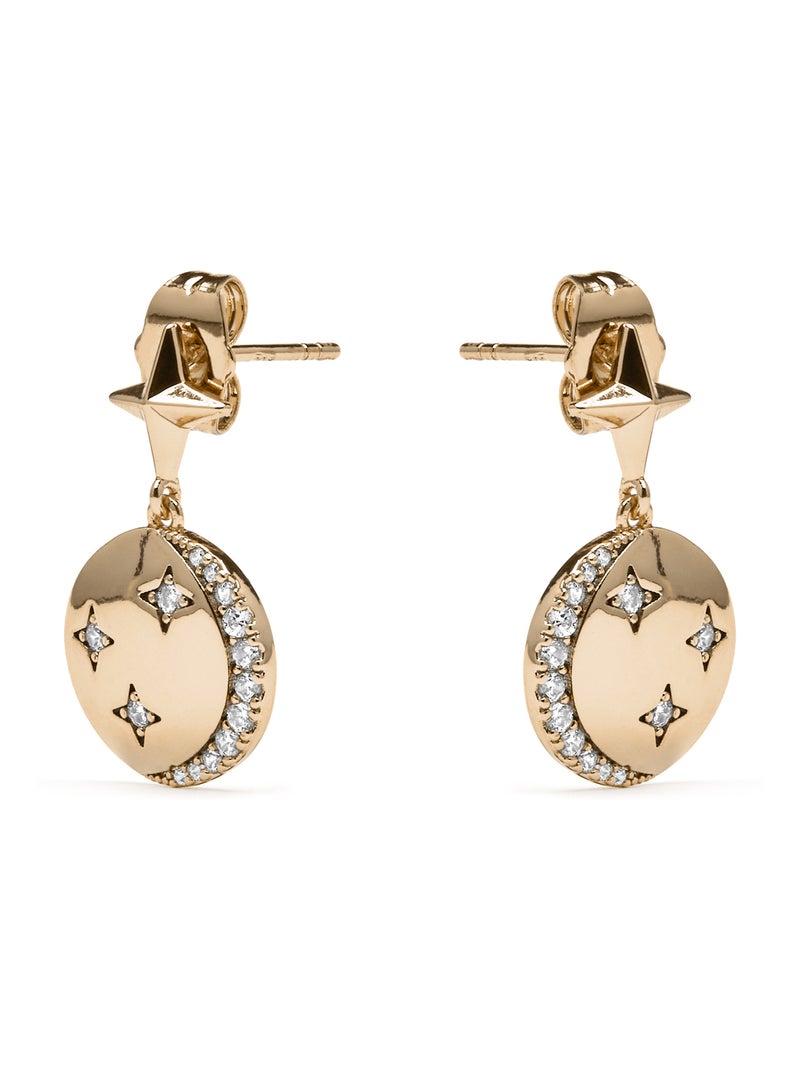 Boucles d'oreilles Luxenter et plaqué or 18k et zircon brillant - Larad Blanc - Kiabi
