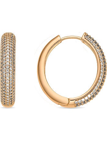 Boucles d'oreilles Luxenter et plaqué or 18k et zircon brillant - Mapris