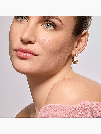 Boucles d'oreilles Luxenter et plaqué or 18k et zircon brillant - Mapris